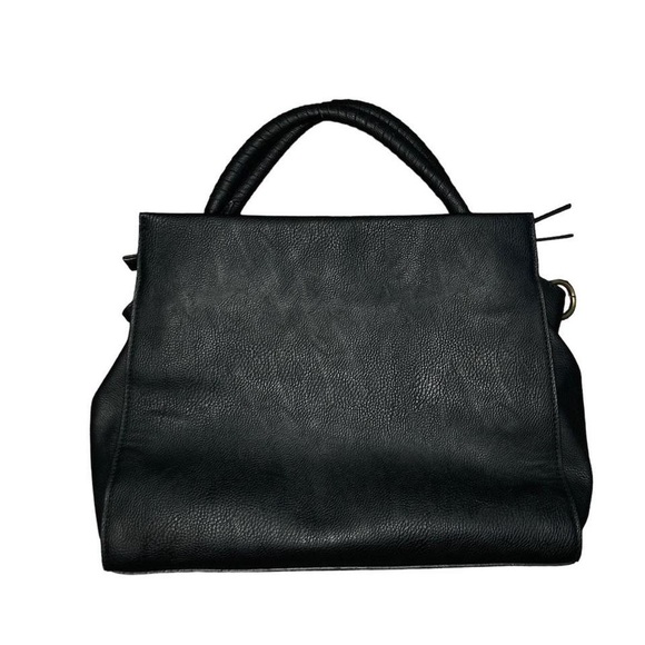 Universal Thread Wide Black Leather Tote Bag - Picture 2 of 8